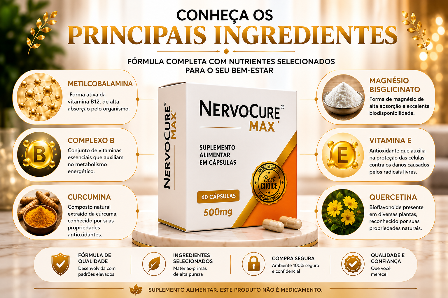 Principais ingredientes do NervoCure Max